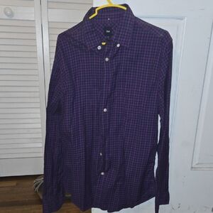 GAP Men's Casual Purple Plaid Shirt